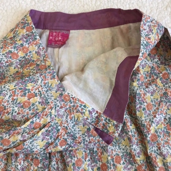 NWT Free People Cotton Button Up Floral Pleated Mini Skirt Women's size 12 - Picture 4 of 8